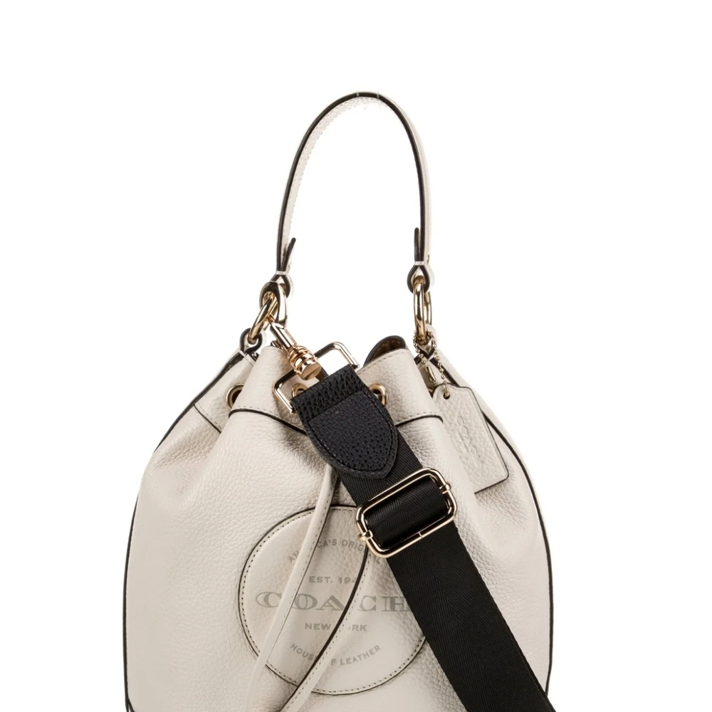 Coach White and Black Shoulder Bag with Modern Design